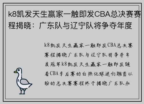 k8凯发天生赢家一触即发CBA总决赛赛程揭晓：广东队与辽宁队将争夺年度冠军