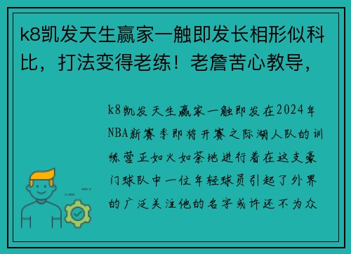 k8凯发天生赢家一触即发长相形似科比，打法变得老练！老詹苦心教导，哈姆新赛季要重用